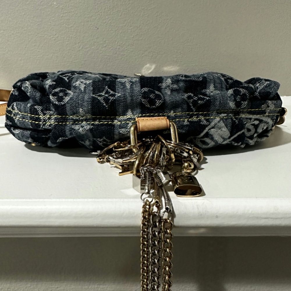 Louis Vuitton Limited Edition Blue Denim Monogram Denim Mini Pleaty Raye Customi - Picture 8 of 9